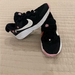 Nike Kids Black and Pink Floral Sneakers girls size 12c